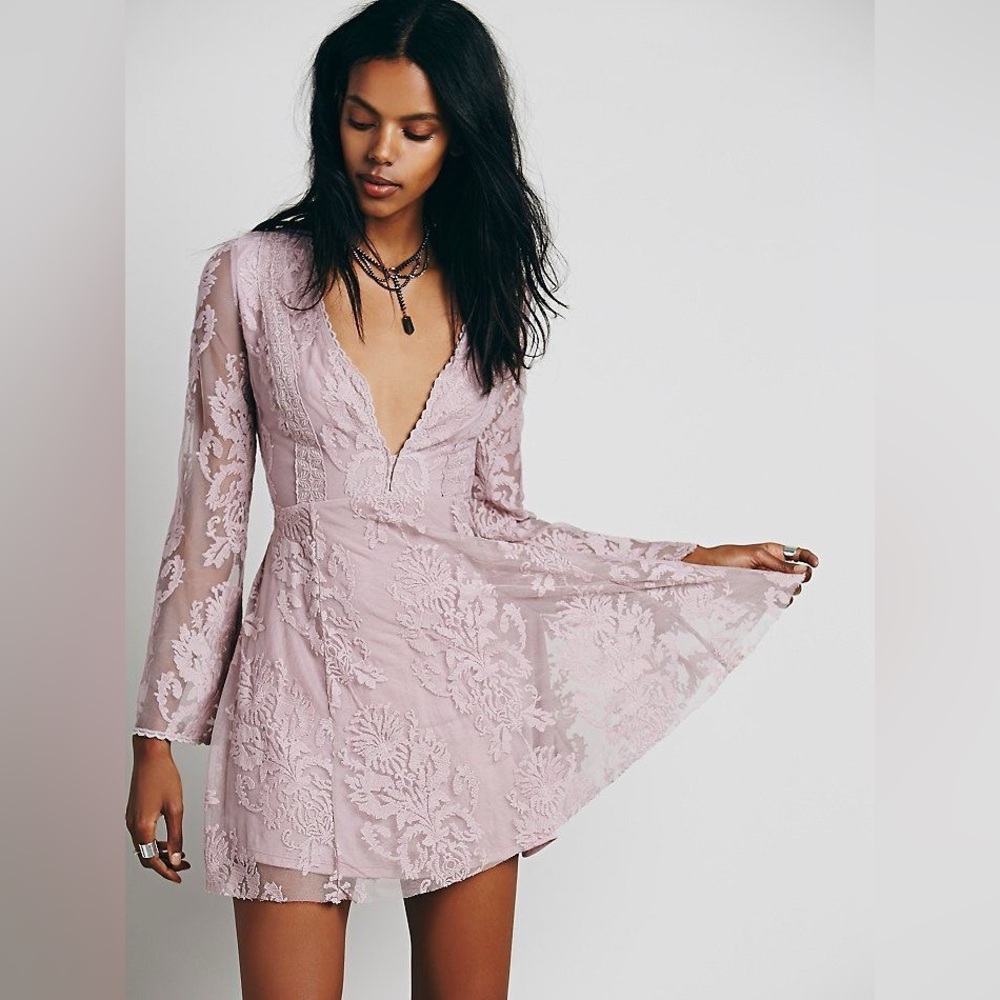 Free People Lavender Lace Dress
